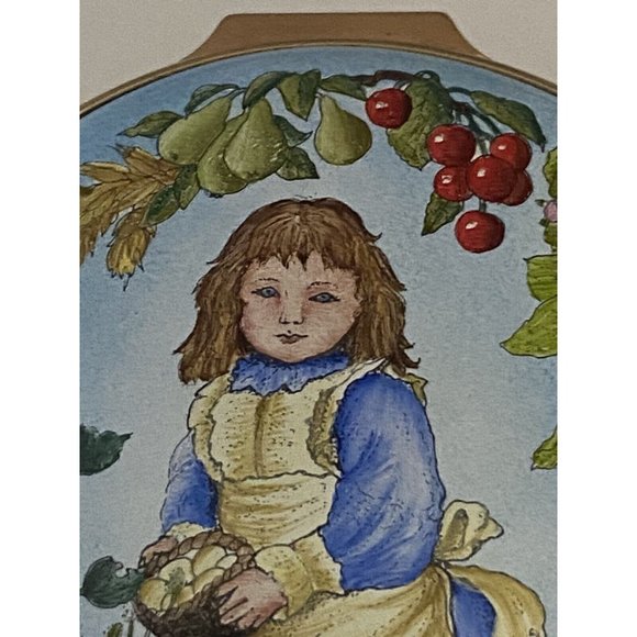 Marshall Enamels Four Seasons Pill Trinket Box Numbered Girl w Basket Happiness - Picture 2 of 16
